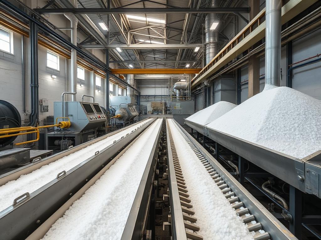 Salt processing plant interior