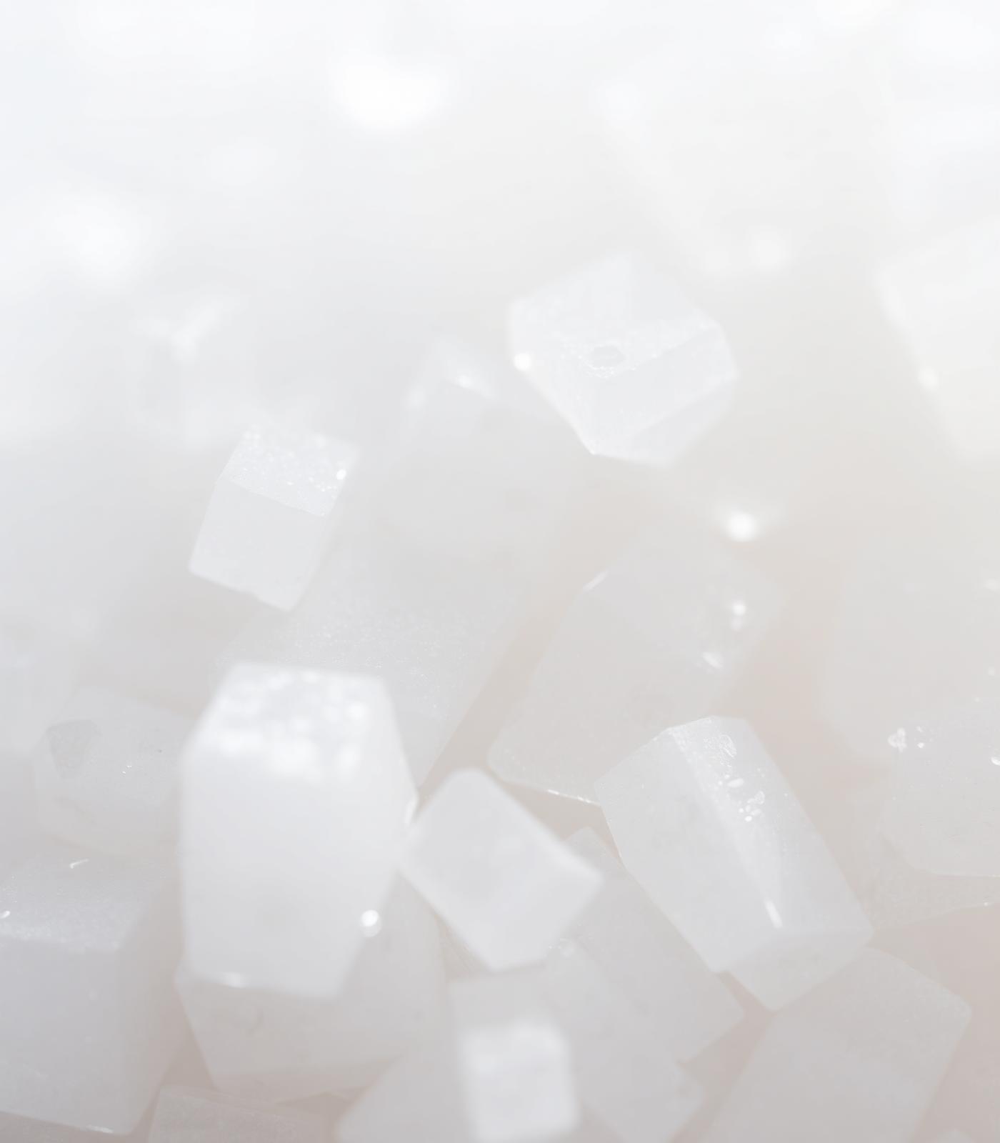 Macro of pure white salt crystals